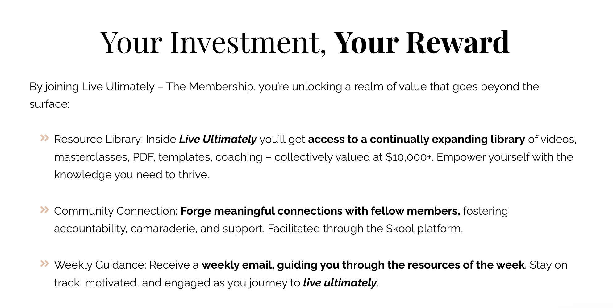 investment vs reward